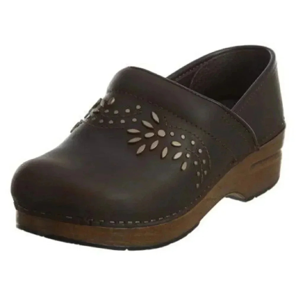 Dansko Patricia Antique Studded Leather Clog/Mule